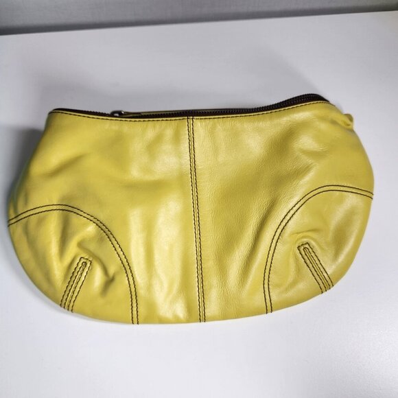 Free People Leather Shoulder Bag Yellow - Picture 1 of 8